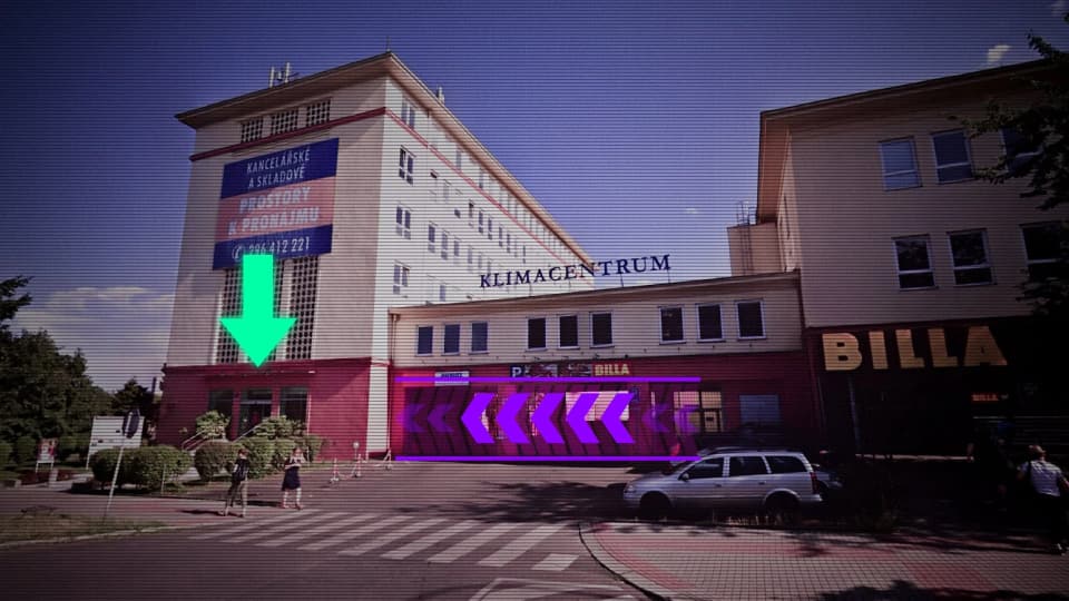 Mapa trasy k pobočce